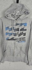 Vintage Billabong Full Zip Hoodie Size Large Grey Spell Out Surfwear Y2K