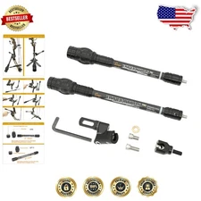 Archery Bow Stabilizer - Flexible Carbon Body, Shock Absorbing, Weights Included