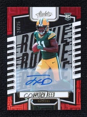 2023 Absolute Red Squares Signatures 24/25 Jayden Reed #118 Rookie Auto RC 0ur2