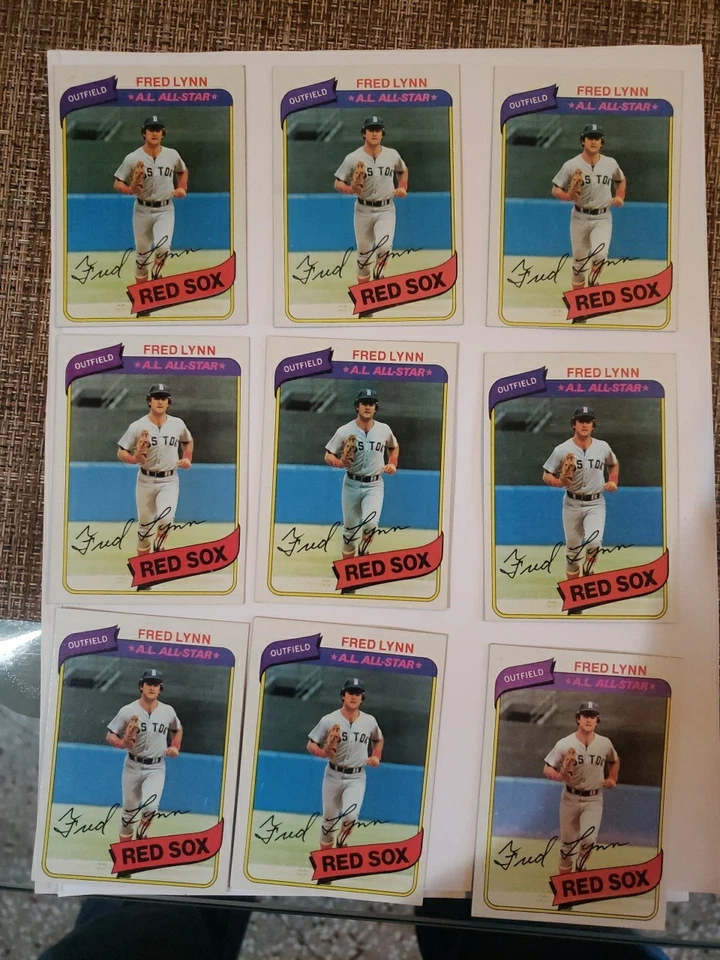 Lote de 100 tarjetas 1977-1980 Red Sox Fred Lynn HOF ALL STAR Foto 4 de 4