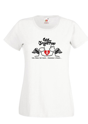 Gigi d'agostino T-Shirt Danziamo Dag L'amore dance disco Damen weiß oder schwarz