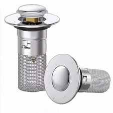 2x Bathroom Sink Stopper Hair Catcher Bathroom Pop Up Sink Strainer Drain Filter
