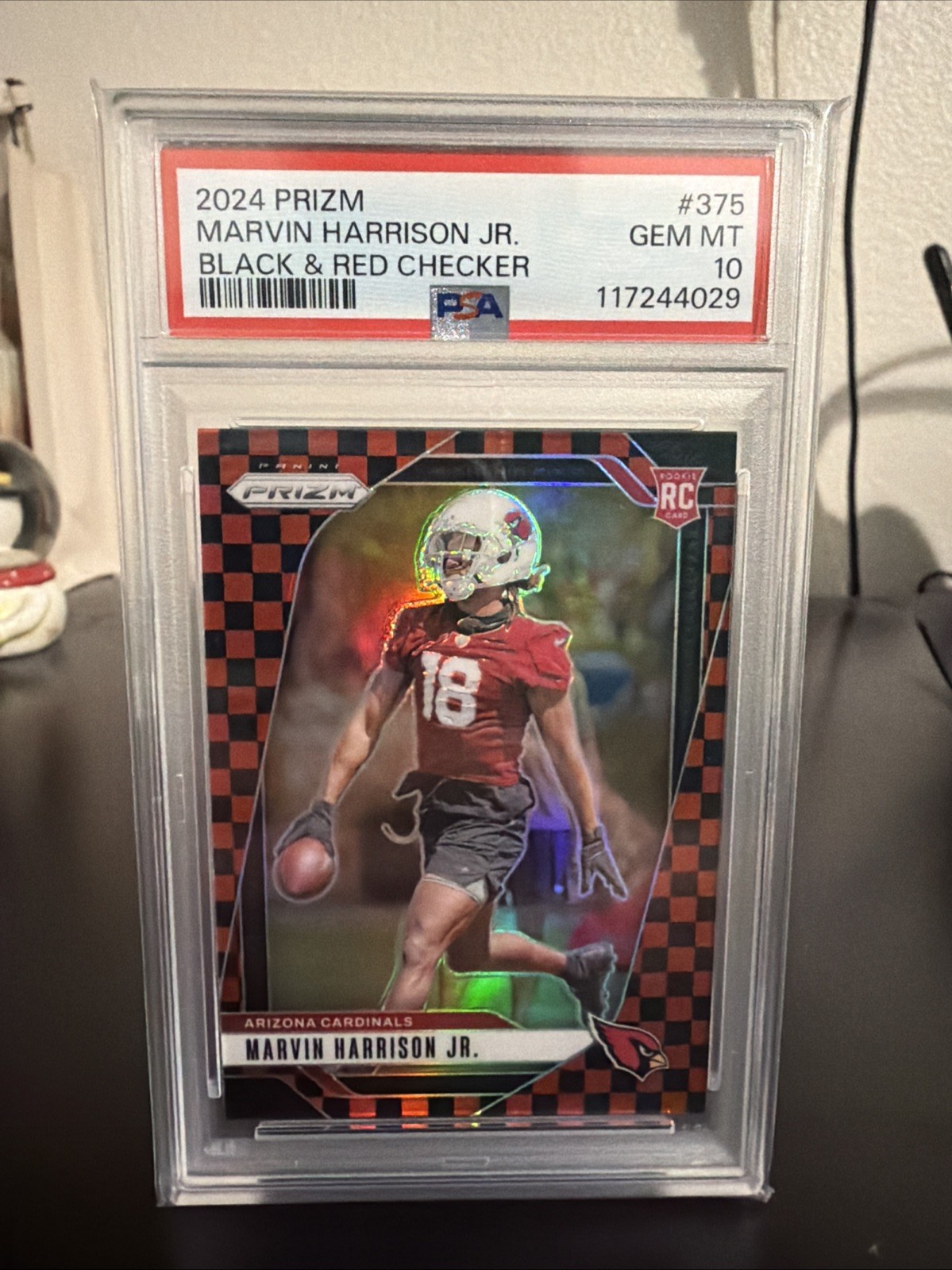 2024 Panini Prizm Rookies Marvin Harrison Jr. #375 Black & Red Checker Prizm(RC)