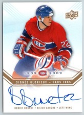 BENOIT BRUNET 2008-09 UD MONTREAL CANADIENS CENTENNIAL HABS INKS HABS-BB 89770