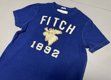 Vtg Abercrombie  Fitch T Shirt Sz L Moose Logo 1892 Muscle Royal Blue Y2K