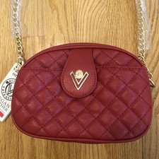 NWT Valentino Orlandi Crossbody Red Quilted Gold Hardware Chain Strap Pockets