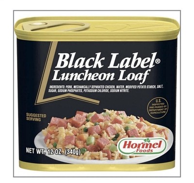 Black Label Luncheon Loaf  Hormel foods 340g x 12cans  (lot of 12)