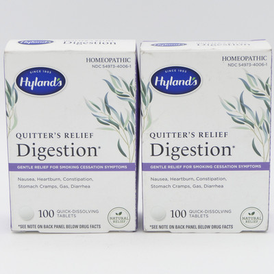 Hyland's Quitters Relief Digestion 2 Pk 100 Quick Dissolving Tabs Ea Homeopathic