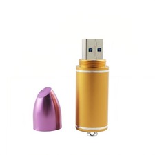 128GB Metal Lipstick USB Flash Drive Data Storage, Purple