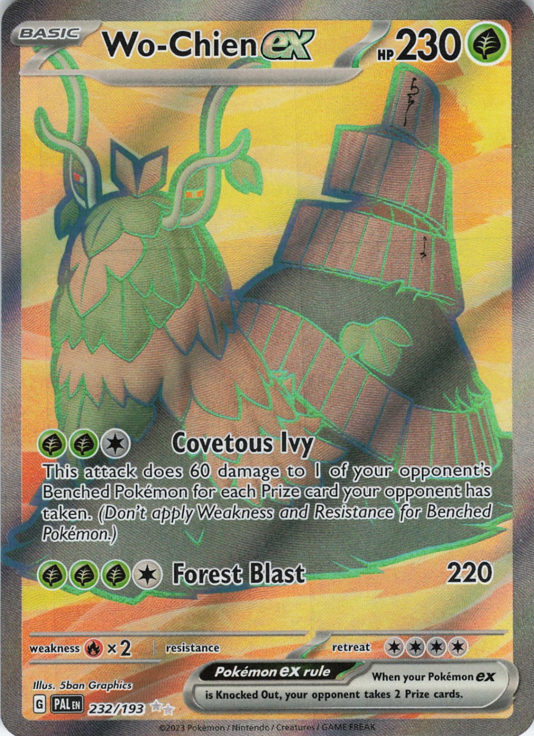 Wo-Chien ex 232/193 Full Art Ultra Rare SV02: Paldea Evolved NM Pokémon