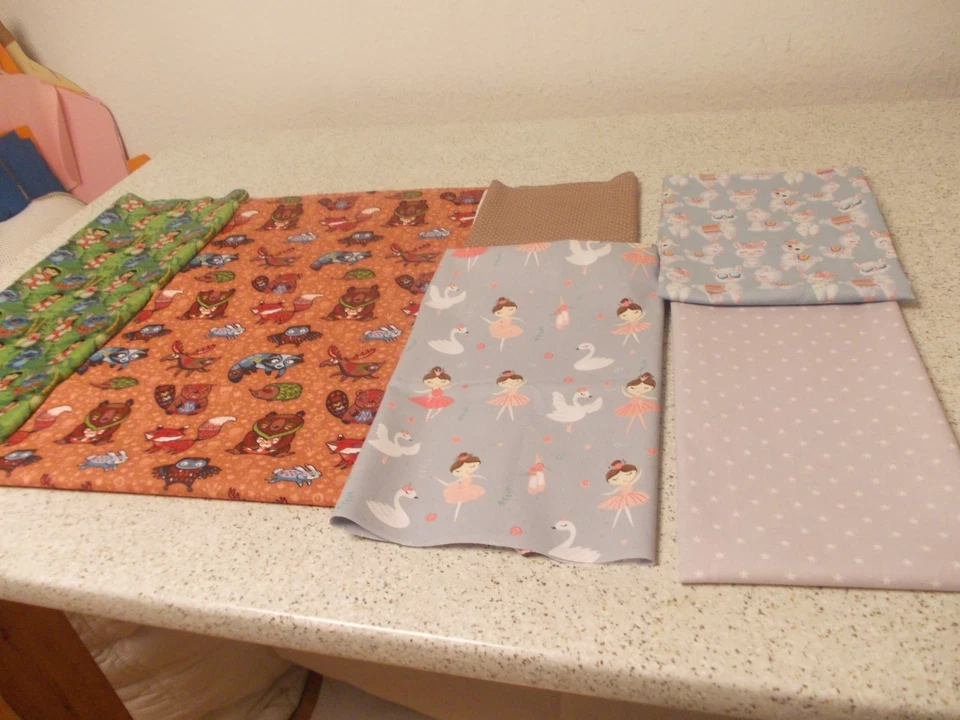 großes Stoffpaket Baumwollstoffe und Jersey, alles super große Stücke - Bild 4 von 4