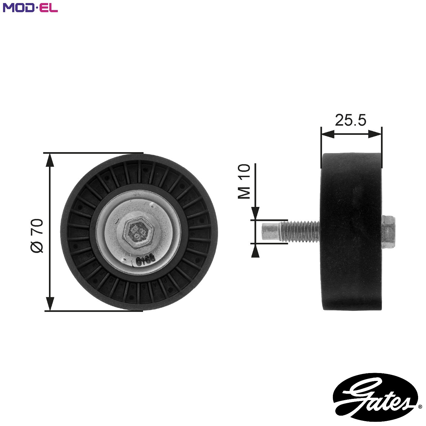 V-Ribbed Belt Deflection/Guide Pulley Belt Drive Fits Ford Mazda GATES T36199 - Image 17
