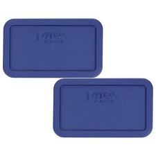 Pyrex 7214-PC 4.8-Cup Blue Food Storage Replacement Lids (2-Pack)