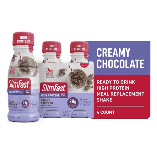 SlimFast High Protein Shake Meal Replacement Shake, Creamy Chocolate, 11 Fl Oz