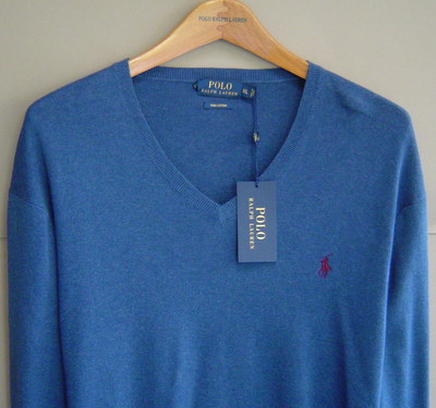 NWT $98 POLO RALPH LAUREN Mens XL PIMA COTTON V-NECK
