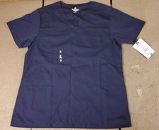 White Swan navy blue women's 2 pocket scrub top size M NWT
