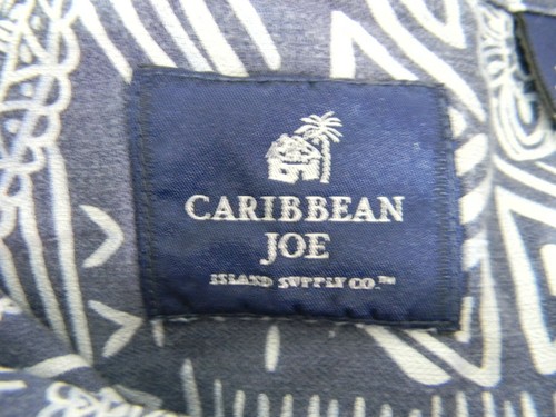 Caribbean Joe shirt men's XL extra large Silk blue tribal short sleeve Hawaiian - Picture 9 of 10