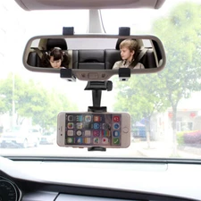 360° Universal Car Rearview Mirror Mount Stand Holder Cradle For Cell Phone GPS 