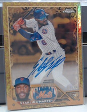 2023 TOPPS CHROME GILDED STARLING MARTE AUTO GOLD REFRACTOR /75 METS M2K