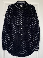 A New Day Button up Blouse Women's Black White Polka Dots 100 Cotton Sz M
