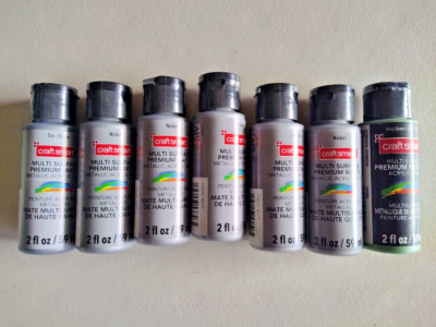 CraftSmart Acrylic Hobby Craft Paint Metallic Colors - Lot of 7