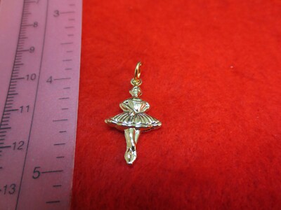 14KT GOLD PLATED BALLERINA DANCER TWO SIDED PENDANT CHARM -303