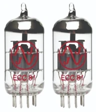 JJ ECC81 MATCH PAIR Vacuum Tube Gain-Matched. 12AT7. New.  Noise Tested.