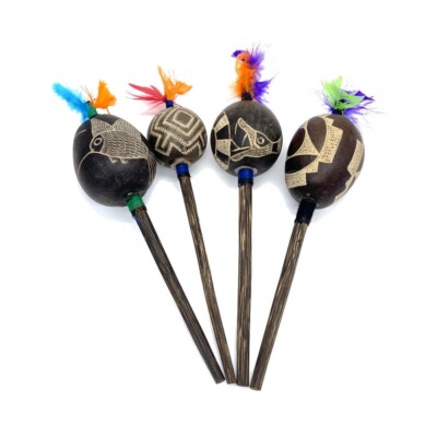 Amazon Shipibo Jungle 2'' kleine Rassel - gemischte Designs, einzeln verkauft
