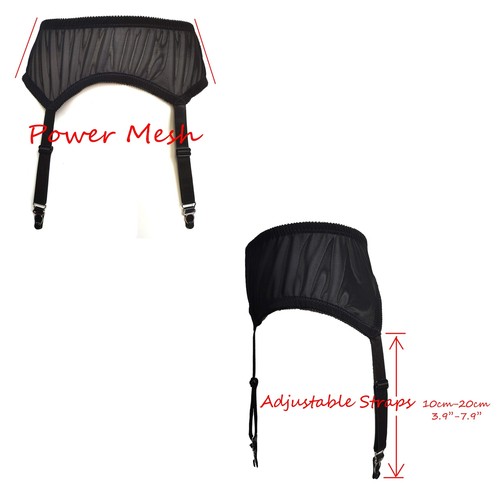 Black Elastic Garter Belt 4 Straps Metal Clips Soft Handfeel Suspender Belt P... - Picture 4 of 8