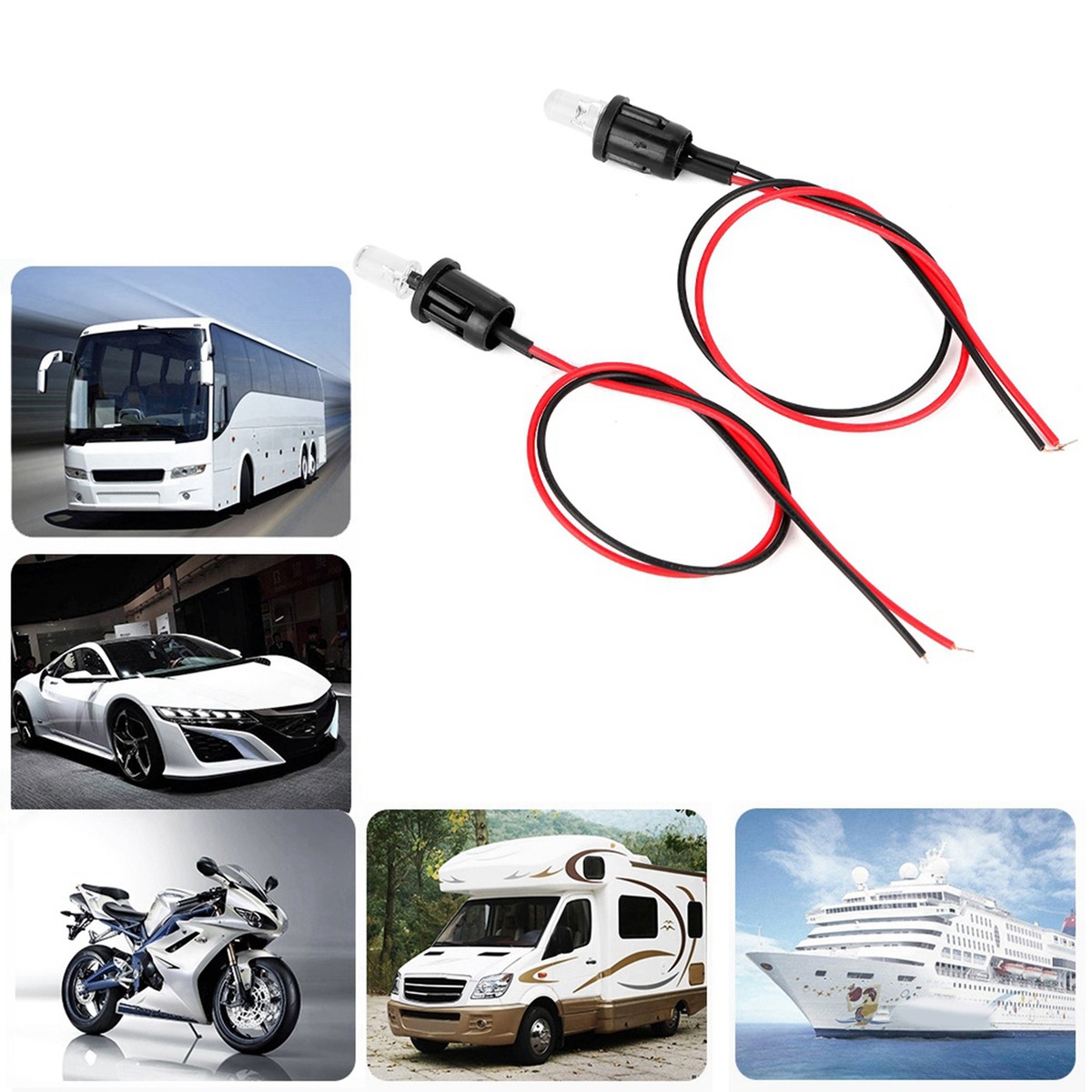 1 Pair DC 12V Car LED Alternating Alarm Dash Mount Light Signal Lamp - View #12