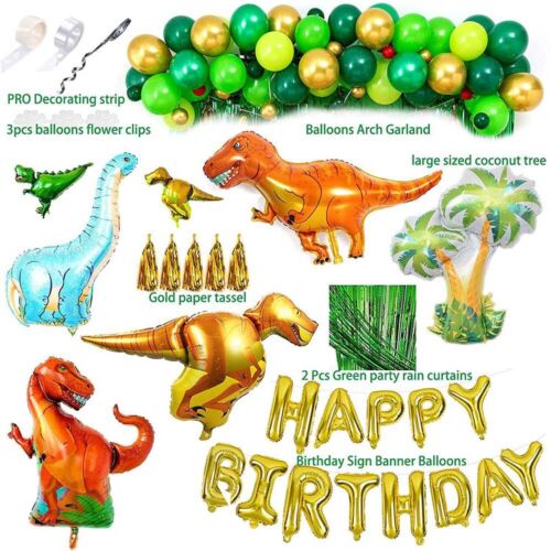 113 pz set tenda ghirlanda palloncini lamina di dinosauro decorazione festa compleanno - Foto 2 di 12