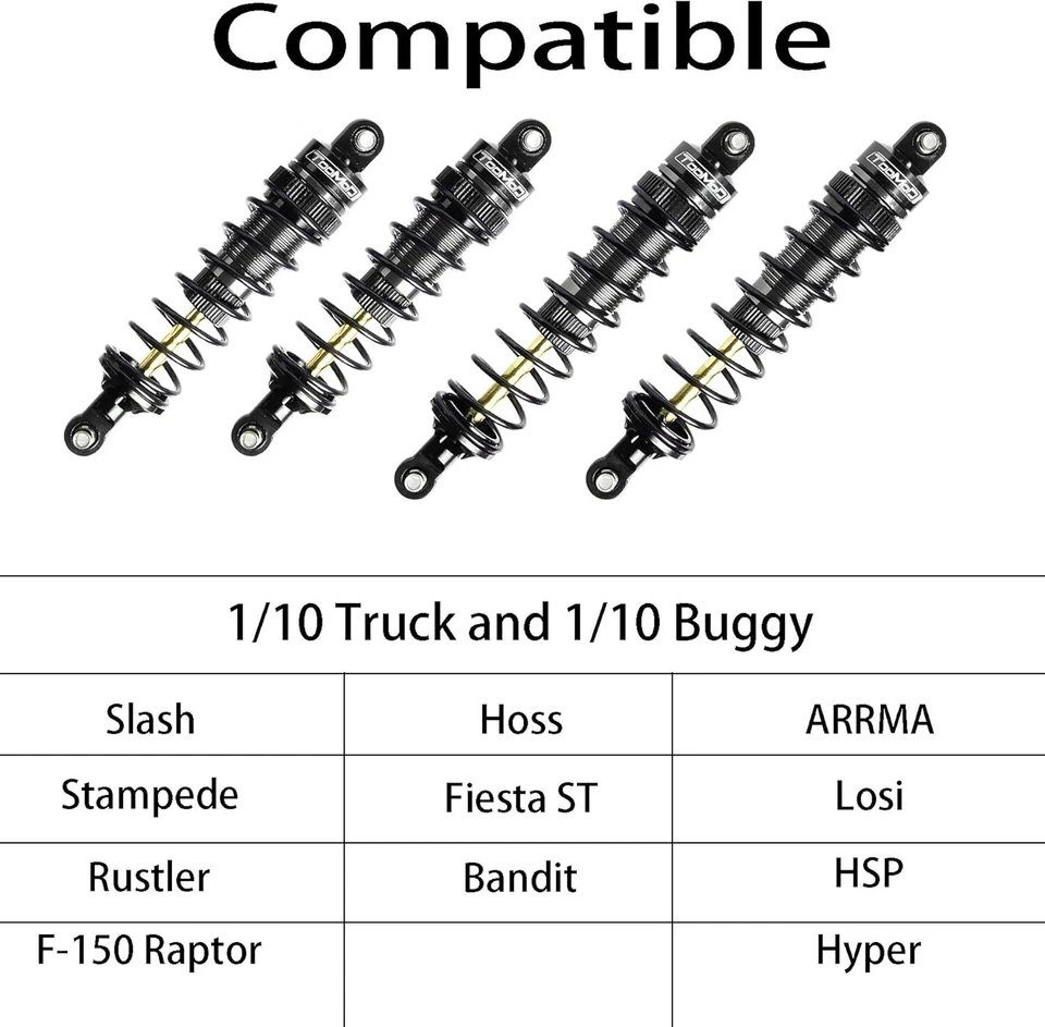 90mm/105mm RC Oil Shock Big Bore Damper for Slash/Stampede/Rustler/Bandit/Vortek - Image 4 of 4