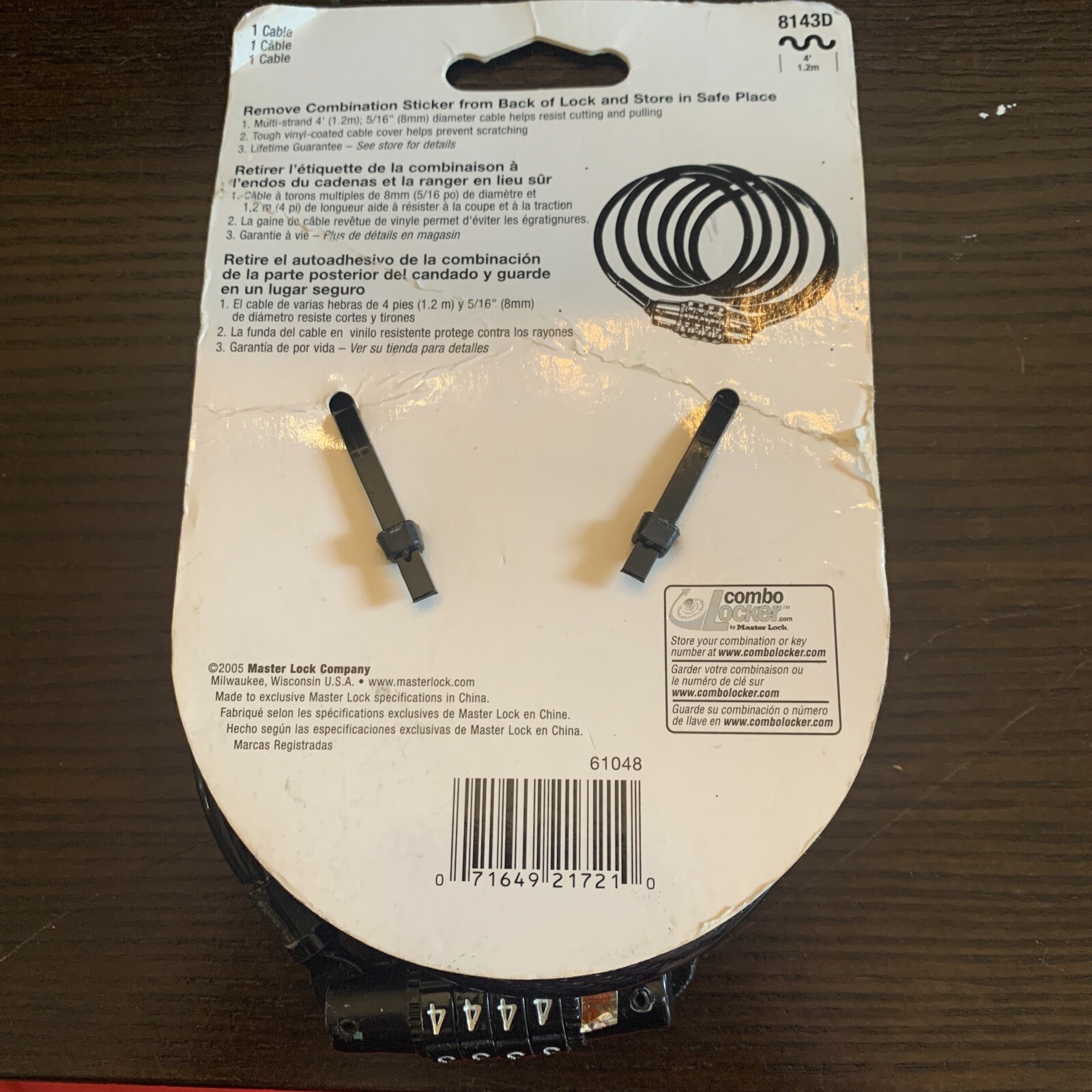 Master Lock 8143D Combination Bike Lock 4 ft long, Black NIP eBay