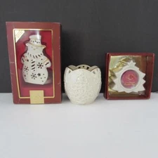 Set of 3 LENOX Christmas Votive Light Candle Holders - NEW
