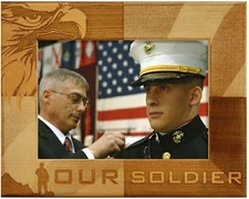 Our Soldier Laser Engraved Wood Picture Frame (5 x 7)