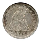 1853/4 Arrows Liberty Seated Quarter, ANACS AU55, Old Holder