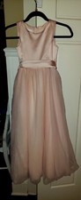 Flower Girl Dress David  s Bridal Size 7 Light Pink satin And Tulle Button Back