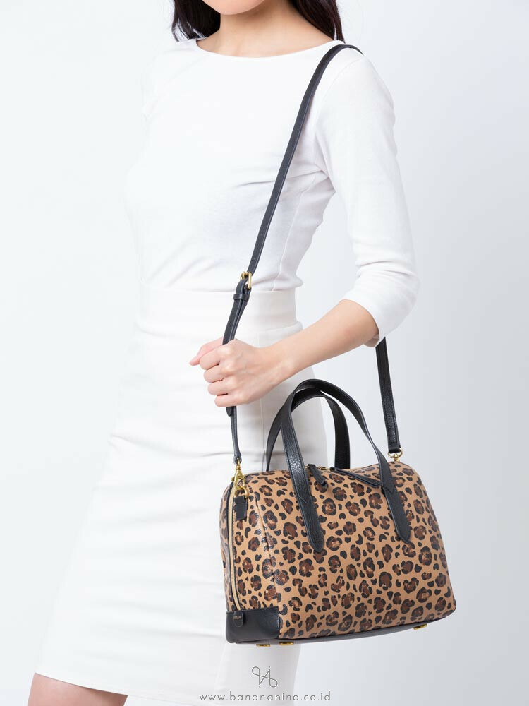 Fossil Sydney Satchel Cheetah Handbag 