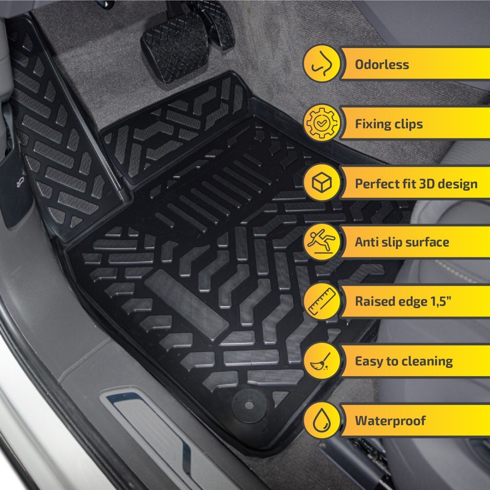 Jeu De 4 Tapis De Sol Velours Noir Pour BMW X5 E53 (2000-2006) - Antidérapant, Pro