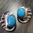 Carol Duplaise Faux Turquoise Earrings - Vtg Duplaise Earrings