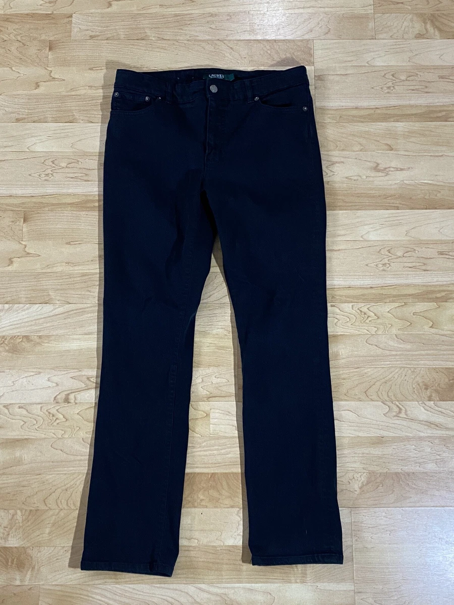 Womens Lauren Ralph Lauren Premier Straight Black Jeans size 12 eBay