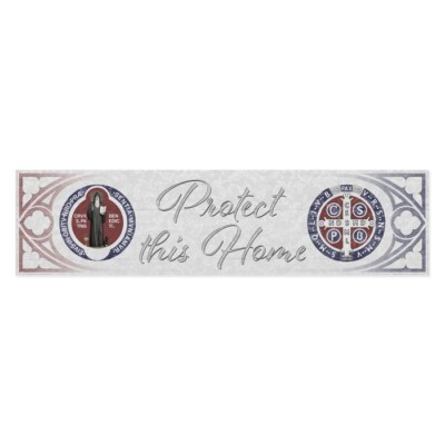 St Benedict  with ''Protect this House'' 11.5 X 3