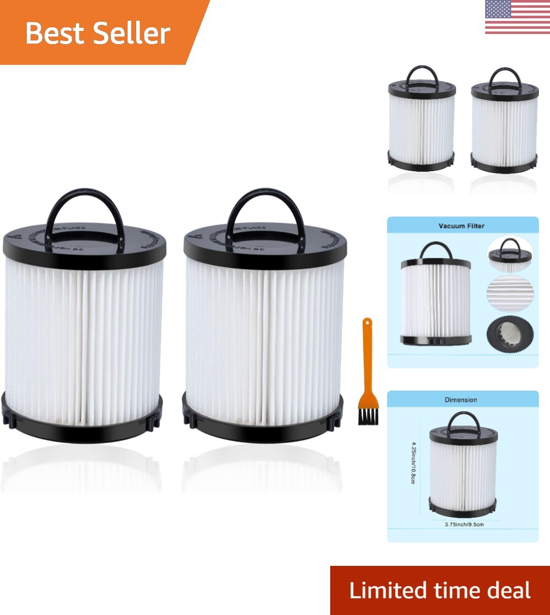 Eureka Airspeed AS1000 Vacuum Filter Replacement Pack of 2