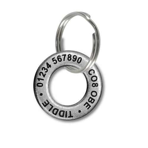 Personalised Pet Disc Cat Dog ID Tag Steel Washer Free Engraved Ring Tags - Picture 8 of 12