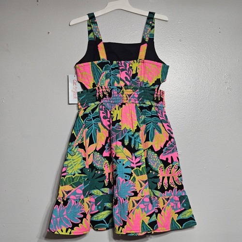 Cat & Jack Girl's Tropical Print Sleeveless Dress - Picture 2 of 16