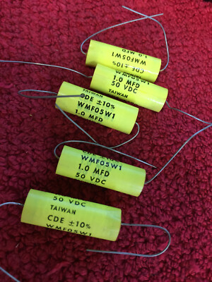 WMF05W1 CORNELL DUBILIER 1 MFD 50VDC MYLAR CAPACITORS 5 PCS
