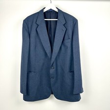 Dunn & Co Boating Blazer Chest 44” Wool Sports Jacket Navy Pinstripe Vintage