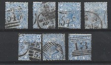 GB QV 1873/83 Both Sets of Sg 142/157 21/2d Blues, Plates 17-23, G/U. (428)