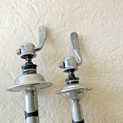 Set De Moyeux Avant Et Arrière CAMPAGNOLO RECORD - 36 Trous, Entraxe 100-126 Mm, Brochettes Rapides, En Aluminium Italien - Occasion Bon état