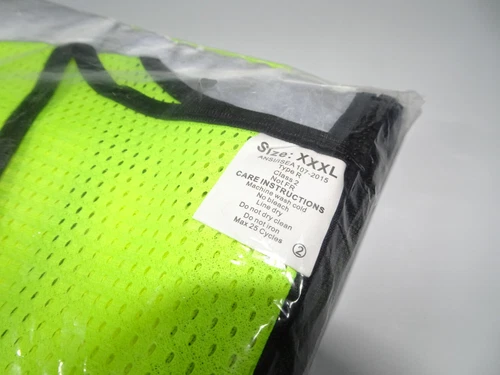 HYCOPROT High Safety Reflective Vest with Pockets & Zipper, (XXXL yellow) image 8